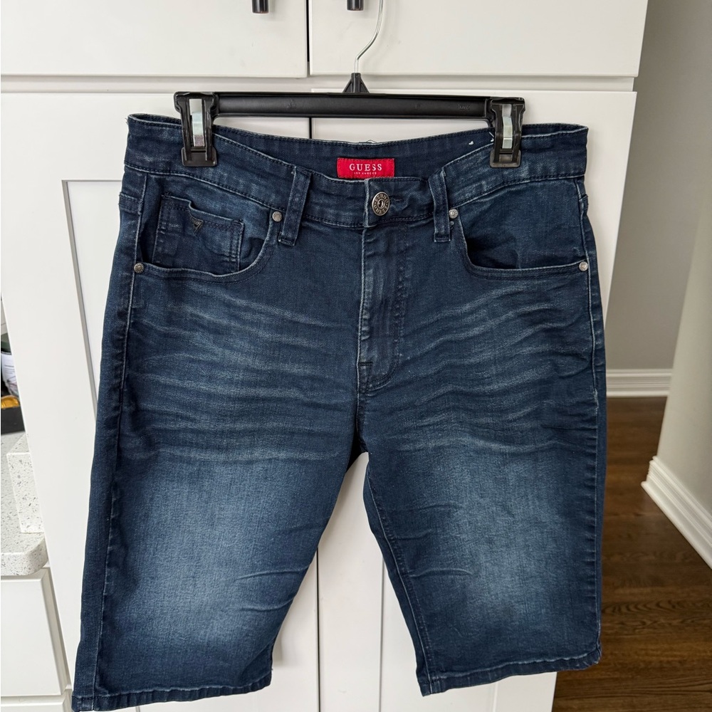 GUESS Men's Blue Denim Shorts
